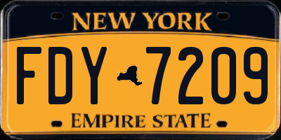 NY license plate FDY7209