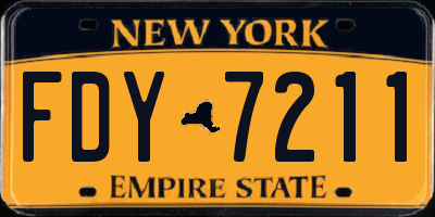 NY license plate FDY7211
