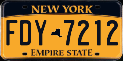 NY license plate FDY7212