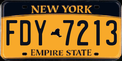 NY license plate FDY7213