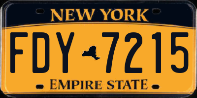 NY license plate FDY7215