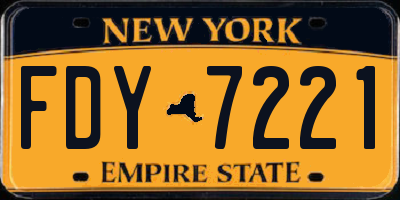 NY license plate FDY7221