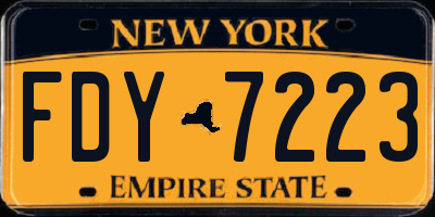 NY license plate FDY7223