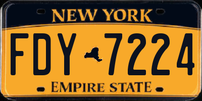 NY license plate FDY7224