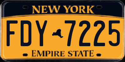 NY license plate FDY7225