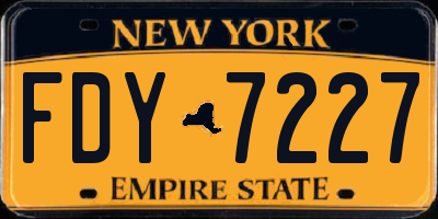 NY license plate FDY7227
