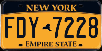 NY license plate FDY7228