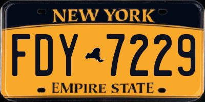 NY license plate FDY7229