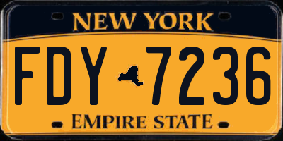 NY license plate FDY7236