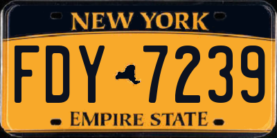 NY license plate FDY7239