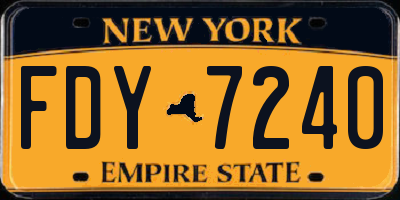 NY license plate FDY7240