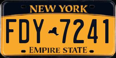 NY license plate FDY7241