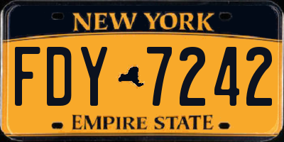 NY license plate FDY7242