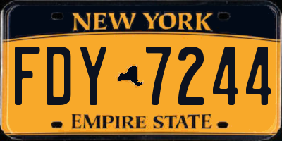 NY license plate FDY7244