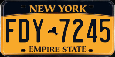 NY license plate FDY7245