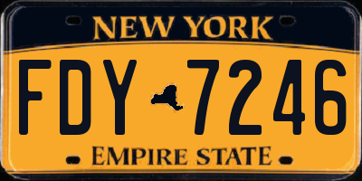 NY license plate FDY7246