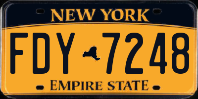 NY license plate FDY7248