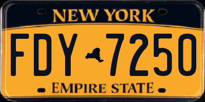 NY license plate FDY7250