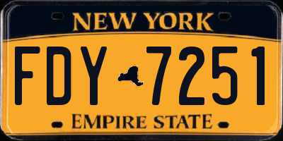 NY license plate FDY7251