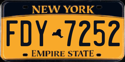 NY license plate FDY7252