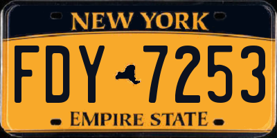 NY license plate FDY7253
