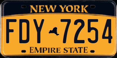 NY license plate FDY7254
