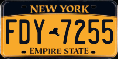 NY license plate FDY7255