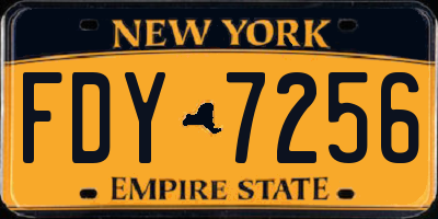 NY license plate FDY7256