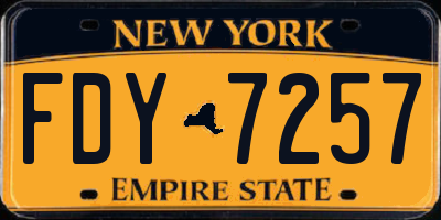 NY license plate FDY7257