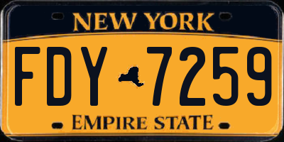 NY license plate FDY7259