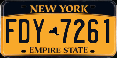 NY license plate FDY7261