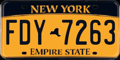 NY license plate FDY7263