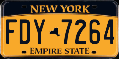 NY license plate FDY7264