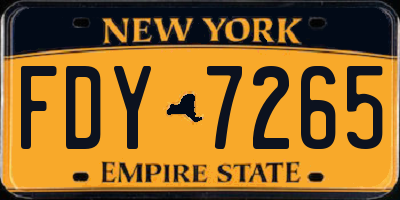 NY license plate FDY7265