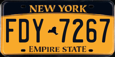 NY license plate FDY7267