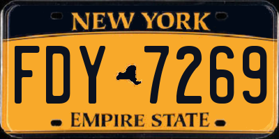 NY license plate FDY7269