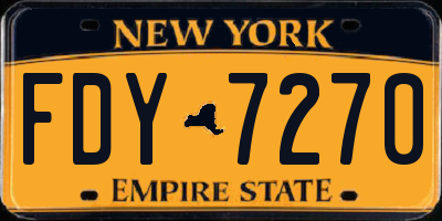 NY license plate FDY7270