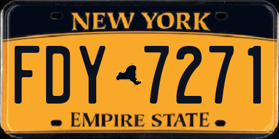 NY license plate FDY7271