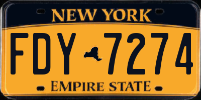 NY license plate FDY7274