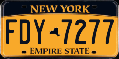 NY license plate FDY7277
