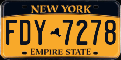 NY license plate FDY7278