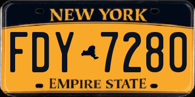 NY license plate FDY7280