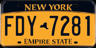 NY license plate FDY7281