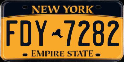 NY license plate FDY7282