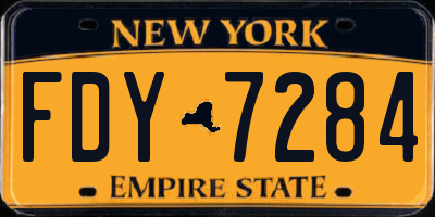 NY license plate FDY7284
