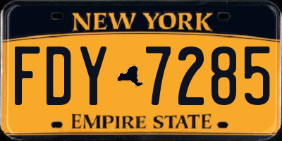 NY license plate FDY7285