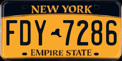 NY license plate FDY7286