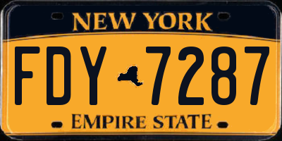 NY license plate FDY7287