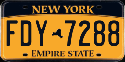 NY license plate FDY7288
