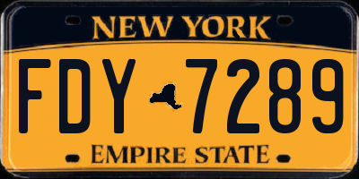 NY license plate FDY7289